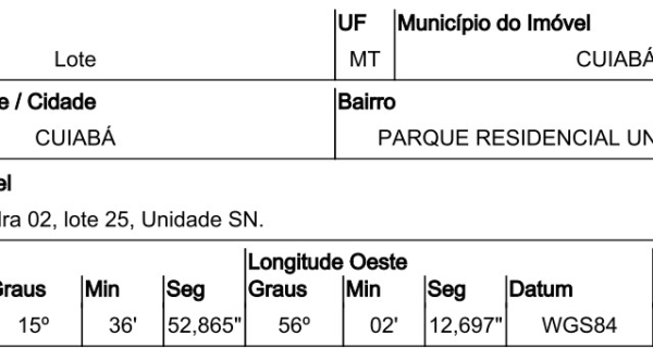 MT/CUIABA - Terreno em PARQUE UNIVERSITARIO