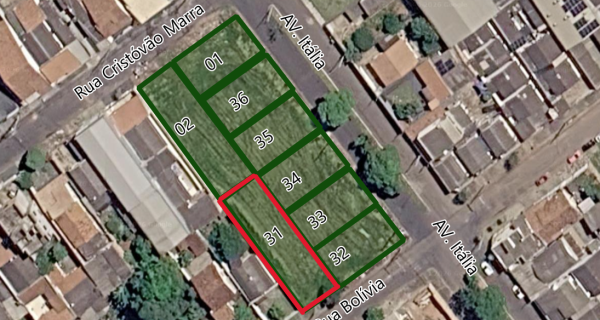 Terreno Urbano - Rua Bolívia, 90046 - Quadra 75 - Lote 31 - bairro Tibery - Uberlândia/MG