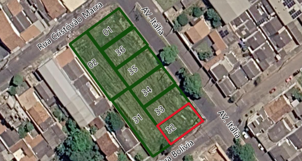 Terreno Urbano - Avenida Itália, 90035 - Quadra 75 - Lote 32 - Tibery - Uberlândia/MG
