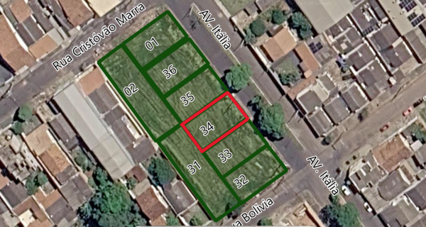Terreno Urbano - Avenida Itália, 90033 - Quadra 75 - Lote 34 - Tibery - Uberlândia/MG