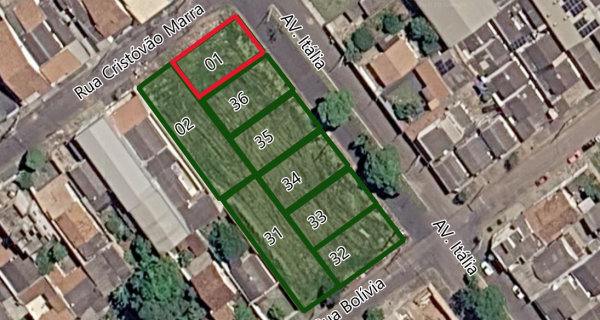Terreno Urbano - Avenida Itália, 90018 - Quadra 75 - Lote 01 - Tibery - Uberlândia/MG