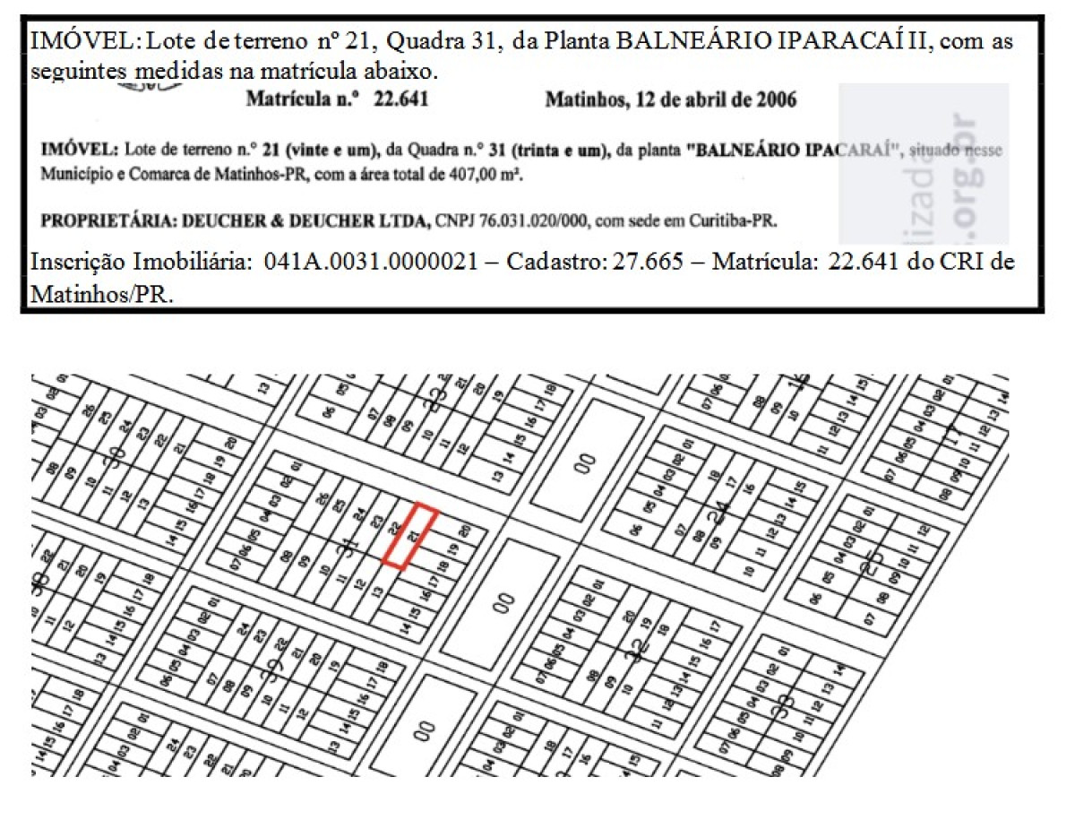 Lote de terreno, localizado em Matinhos - PR
